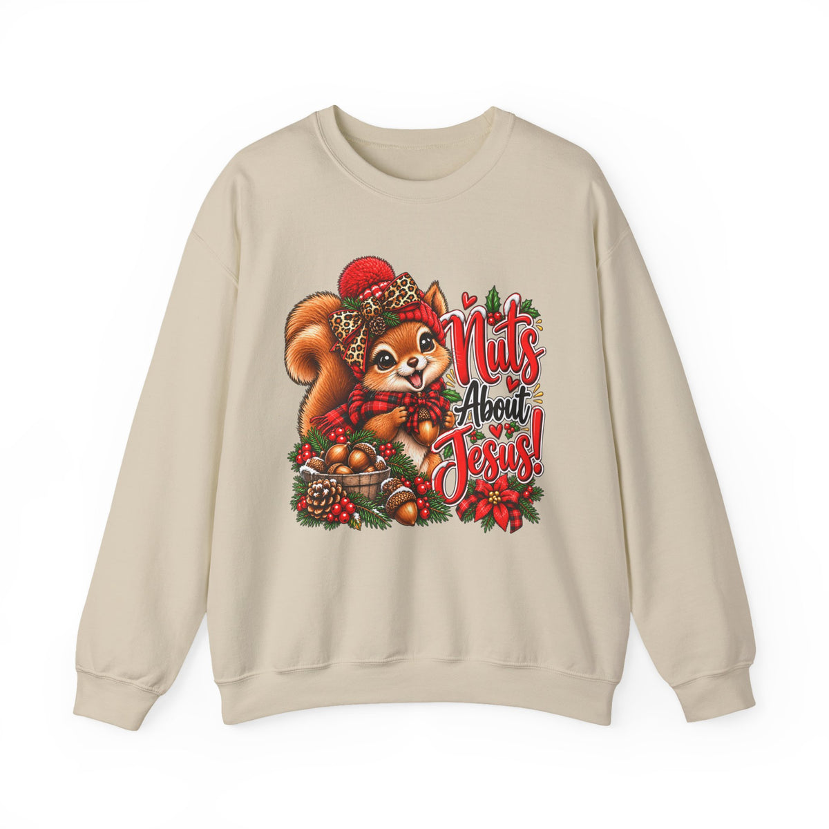 Nuts About Jesus Christmas Squirrel Sweatshirt