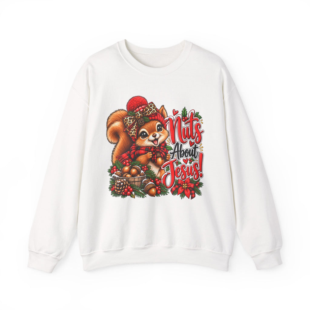 Nuts About Jesus Christmas Squirrel Sweatshirt