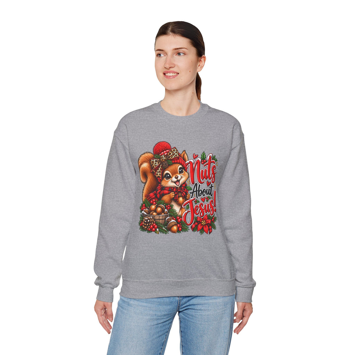 Nuts About Jesus Christmas Squirrel Sweatshirt