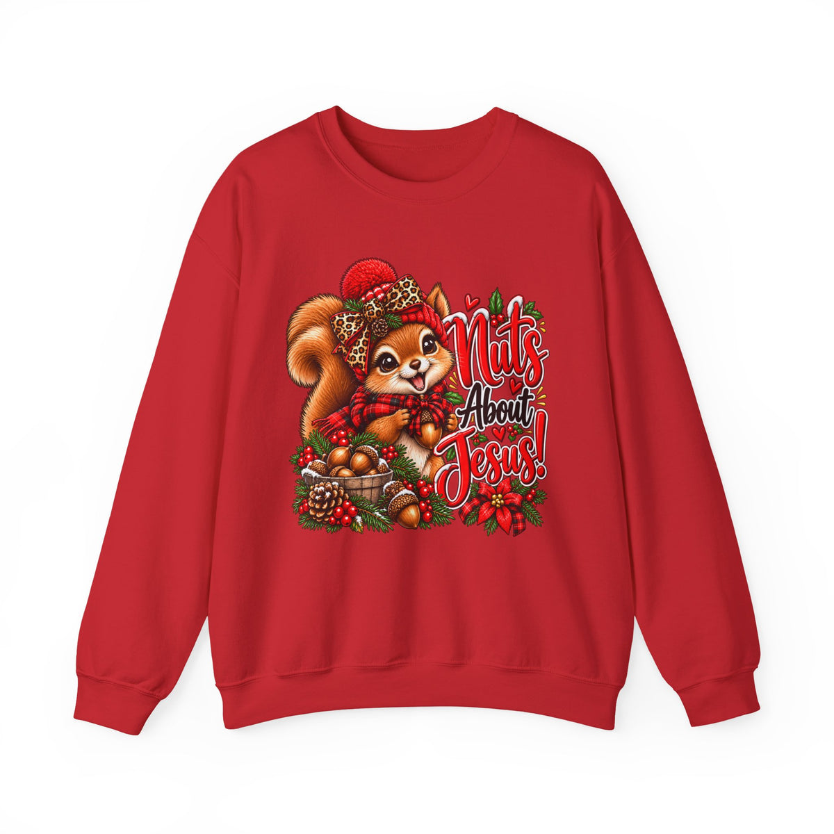 Nuts About Jesus Christmas Squirrel Sweatshirt