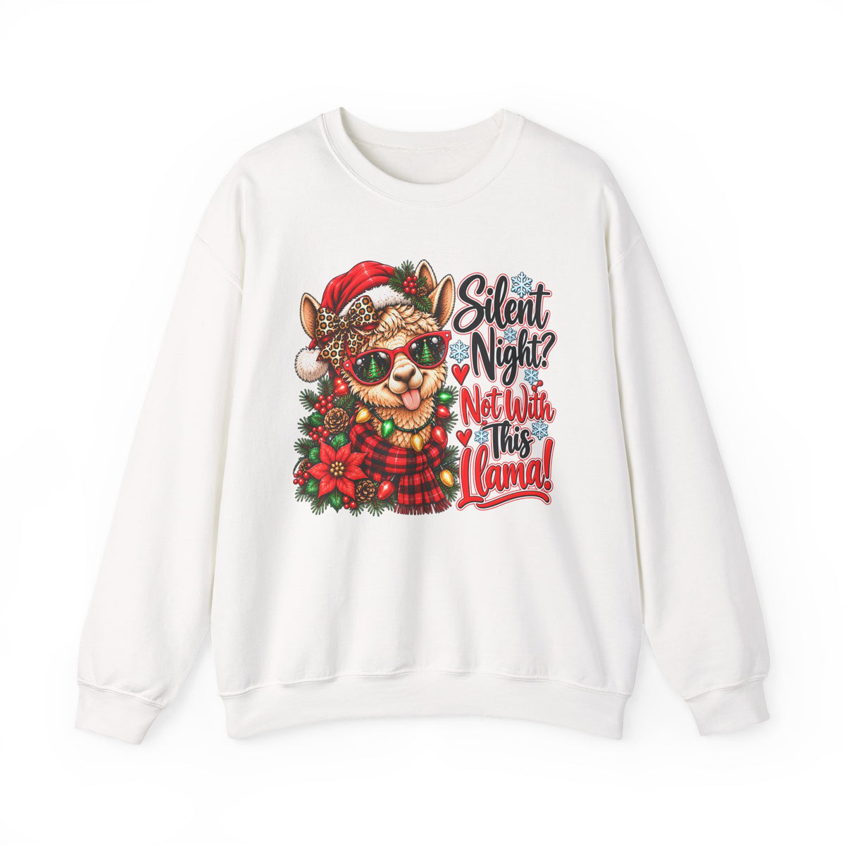 Silent Night Not With This Llama Christmas Crewneck Sweatshirt
