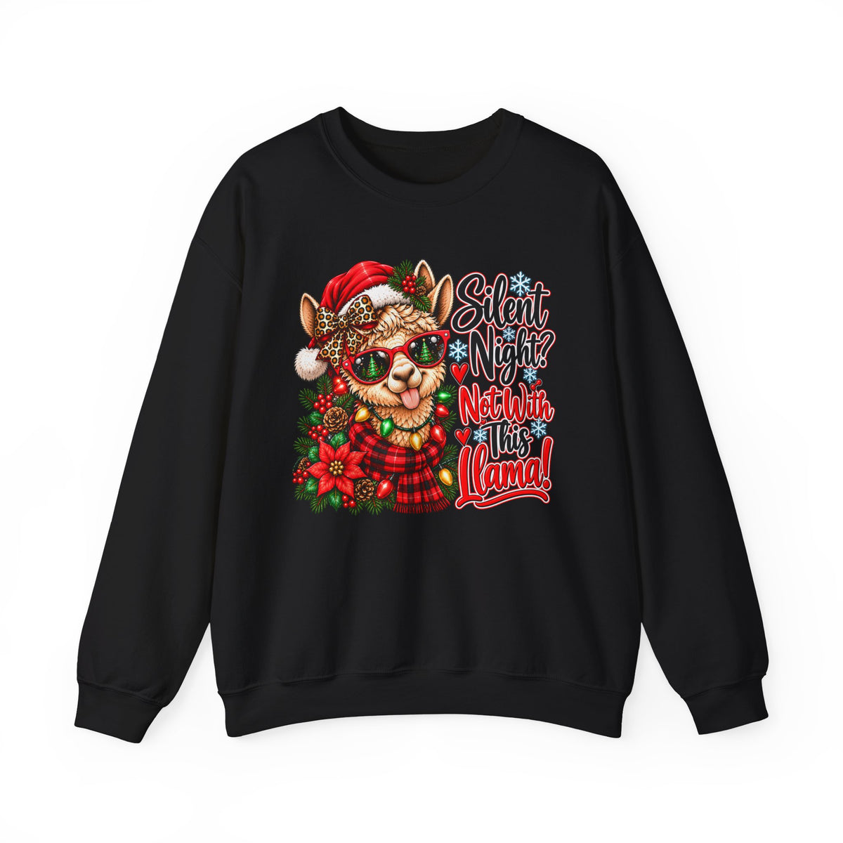 Silent Night Not With This Llama Christmas Crewneck Sweatshirt
