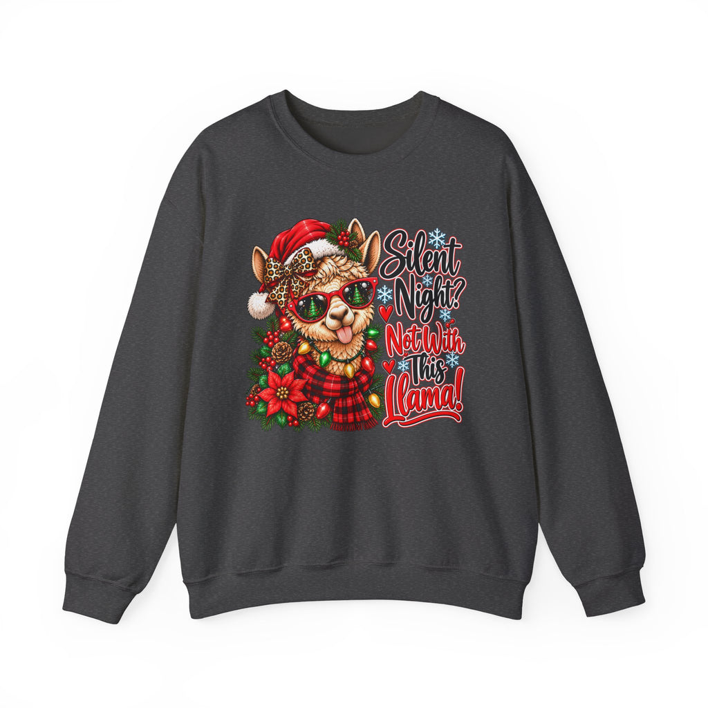Silent Night Not With This Llama Christmas Crewneck Sweatshirt