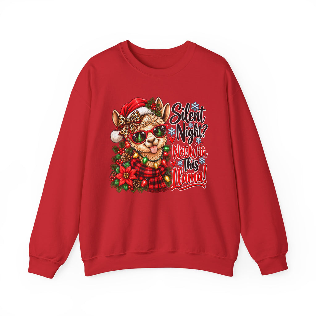 Silent Night Not With This Llama Christmas Crewneck Sweatshirt