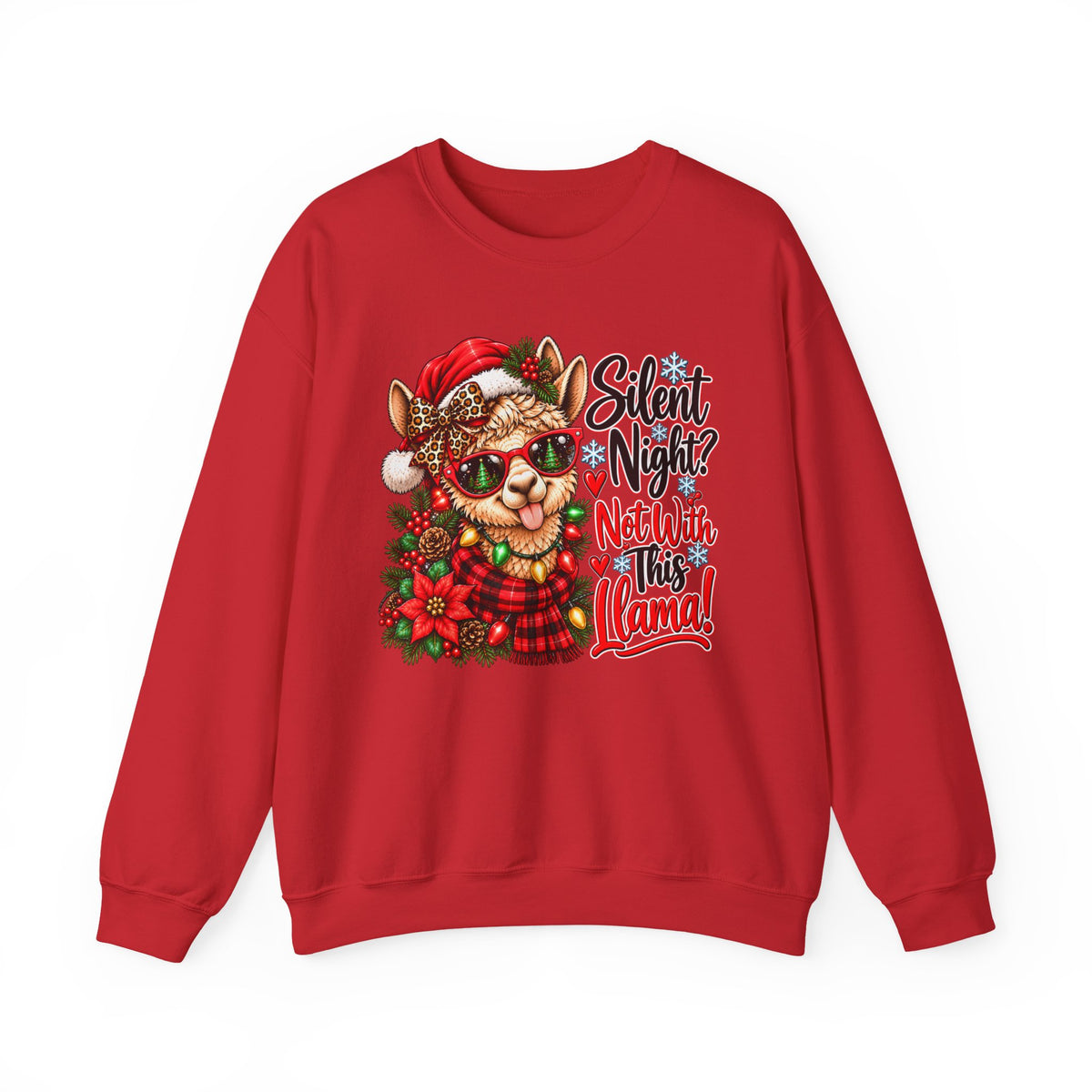 Silent Night Not With This Llama Christmas Crewneck Sweatshirt