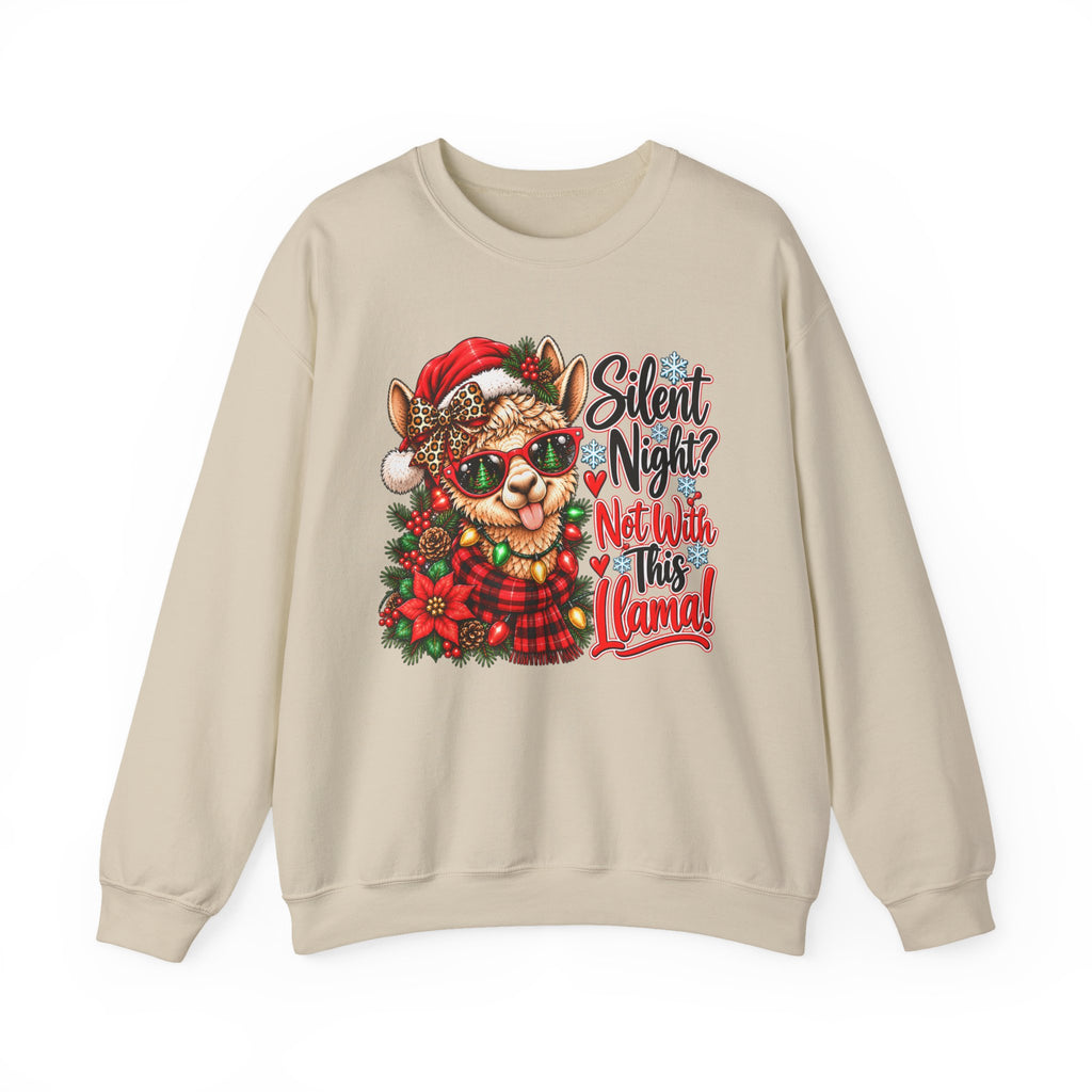Silent Night Not With This Llama Christmas Crewneck Sweatshirt