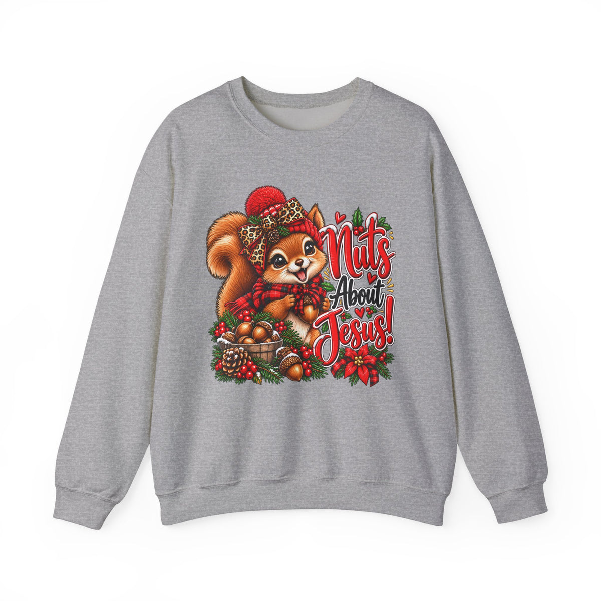 Nuts About Jesus Christmas Squirrel Sweatshirt