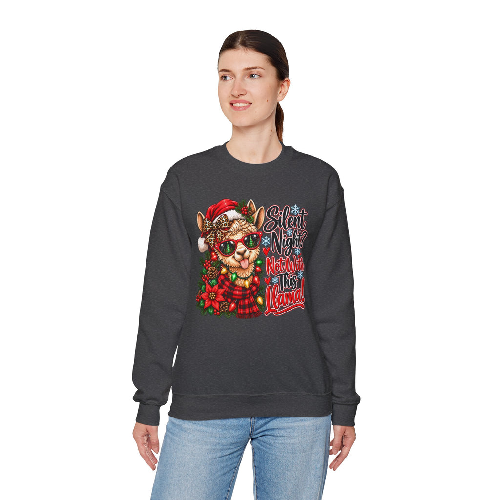 Silent Night Not With This Llama Christmas Crewneck Sweatshirt