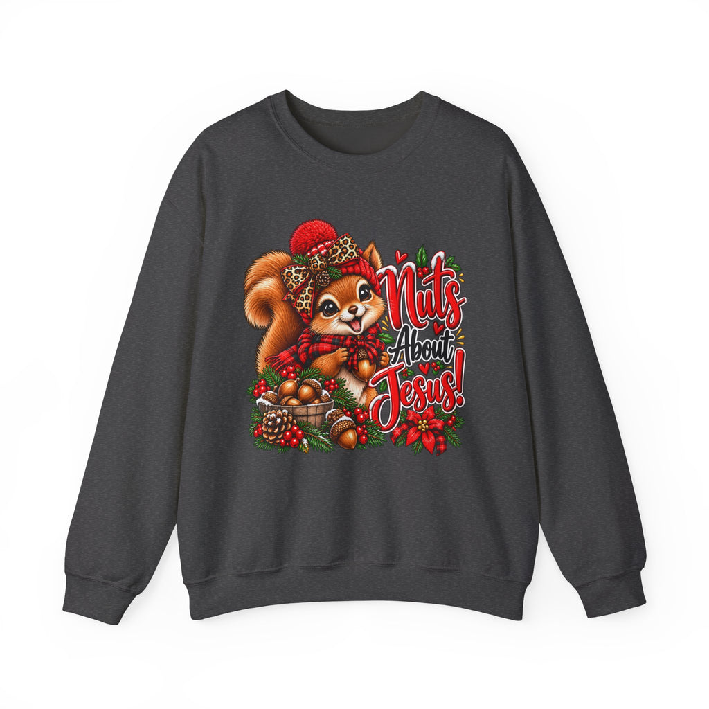 Nuts About Jesus Christmas Squirrel Sweatshirt