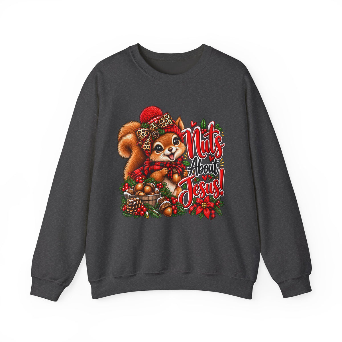 Nuts About Jesus Christmas Squirrel Sweatshirt