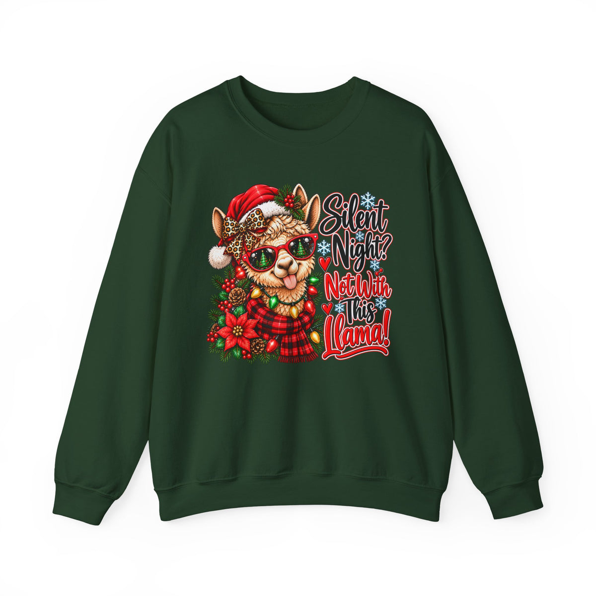 Silent Night Not With This Llama Christmas Crewneck Sweatshirt