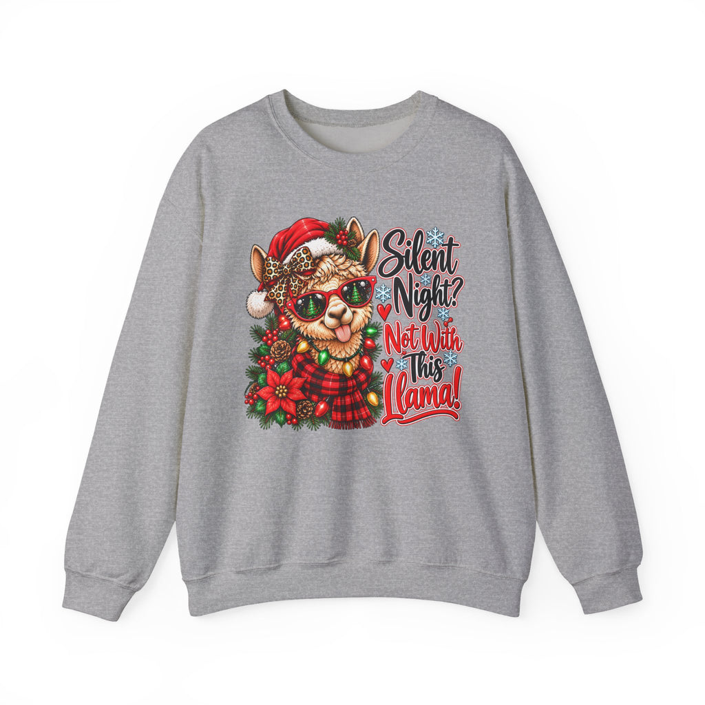 Silent Night Not With This Llama Christmas Crewneck Sweatshirt