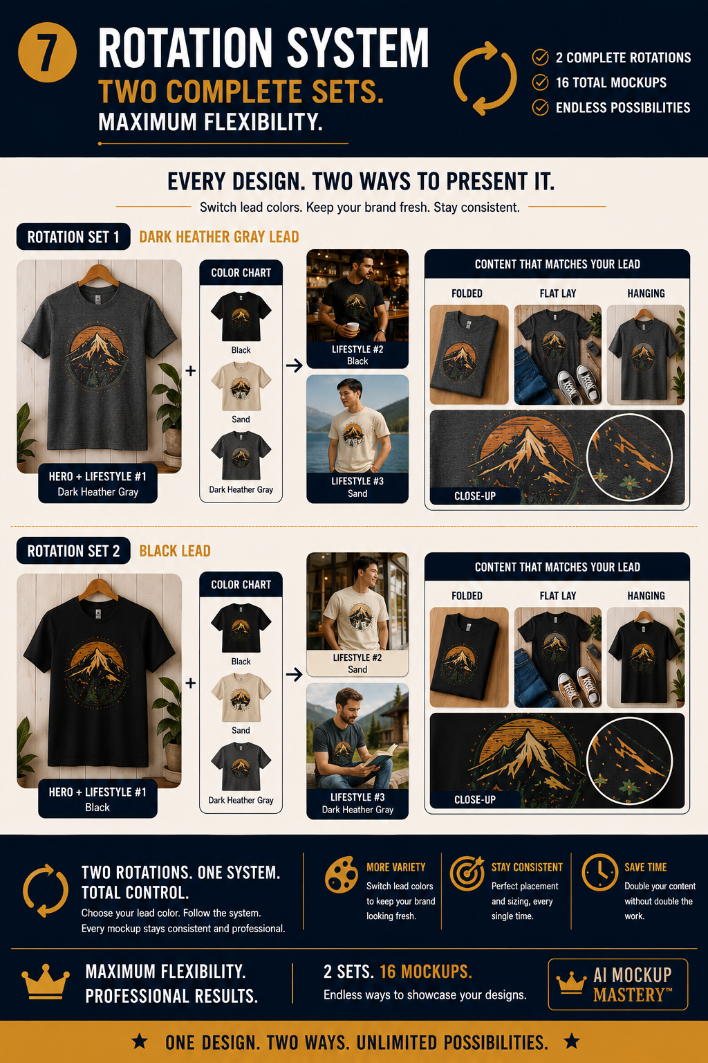 AI Mockup Mastery copy-and-paste ChatGPT prompt library for creating consistent T-shirt product mockups
