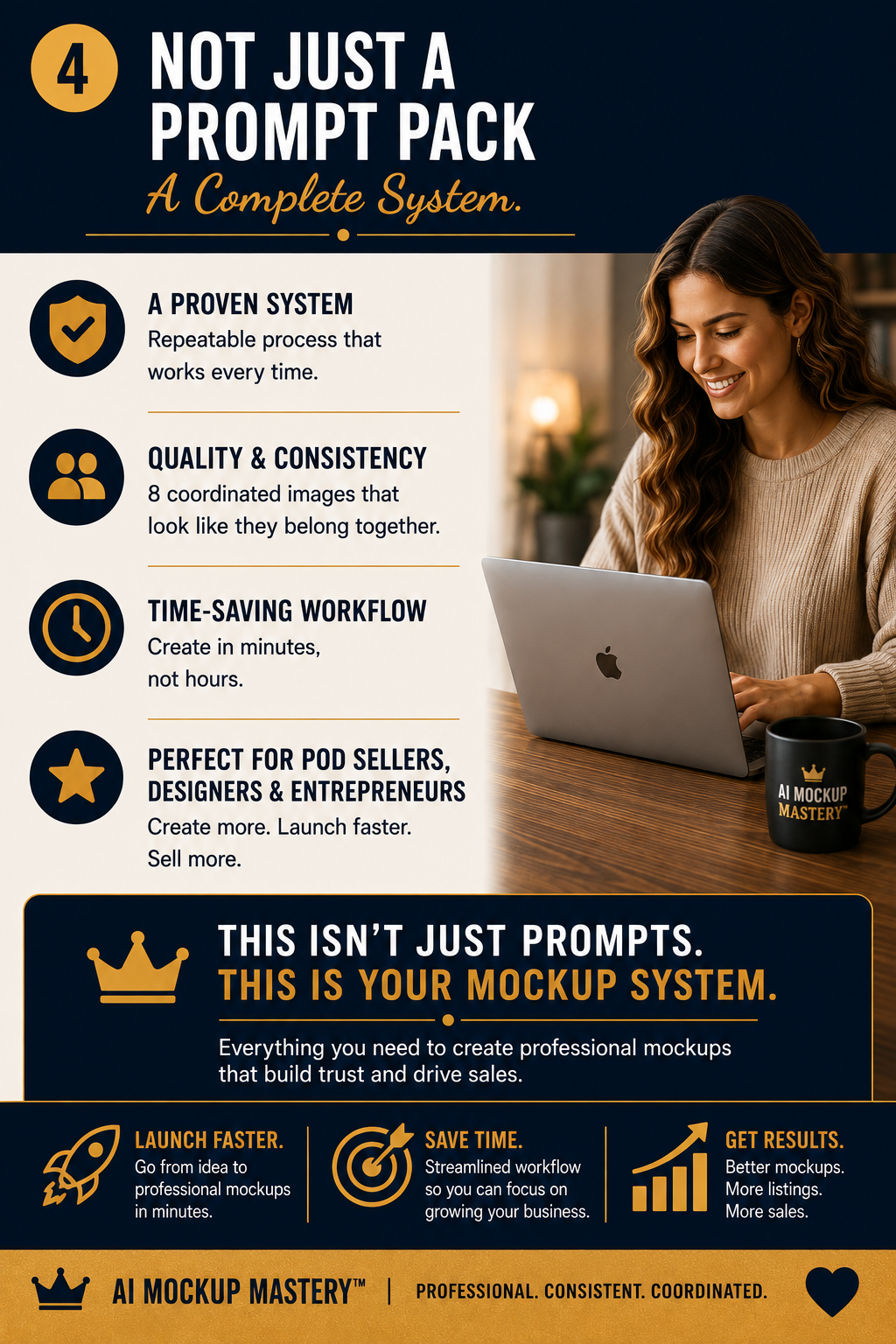 AI Mockup Mastery 8-image T-shirt mockup workflow with hero, lifestyle, folded, flat lay, hanging, and close-up images