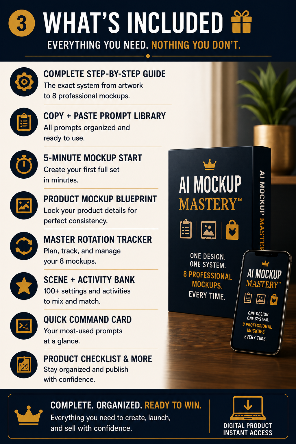AI Mockup Mastery product reference system for consistent artwork placement, shirt colors, models, scenes, and branding