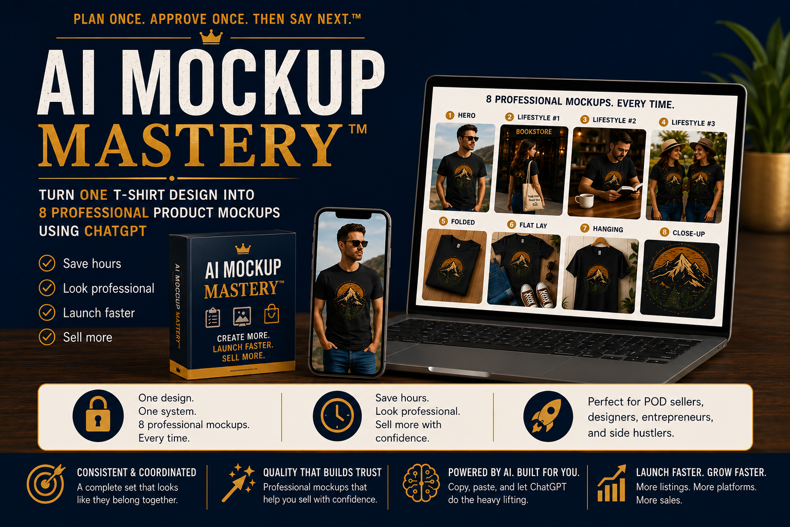AI Mockup Mastery digital toolkit for creating professional T-shirt product mockups using ChatGPT
