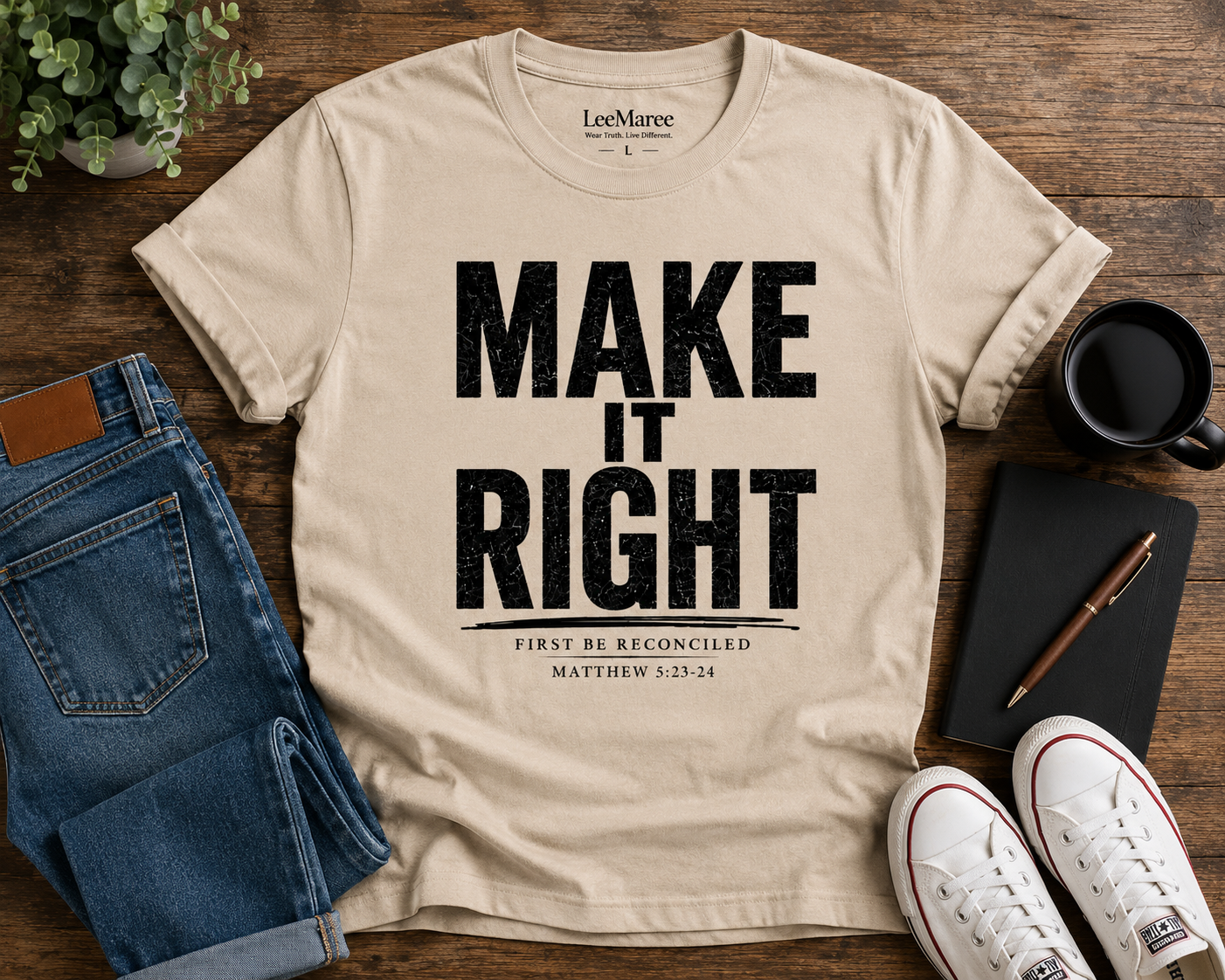 Make it Right - B | Christian T-Shirt | Matthew 5:23-24