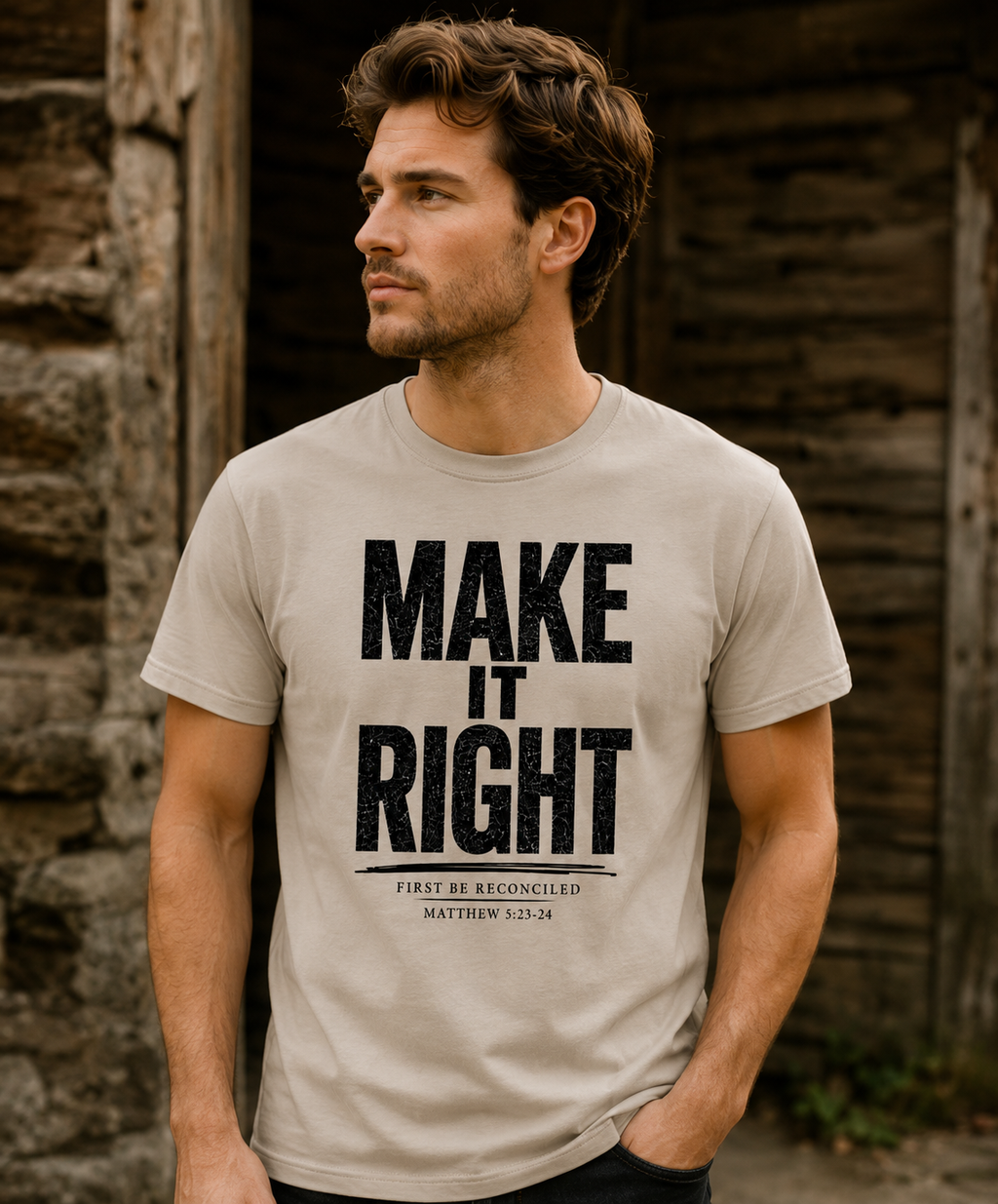 Make it Right - B | Christian T-Shirt | Matthew 5:23-24