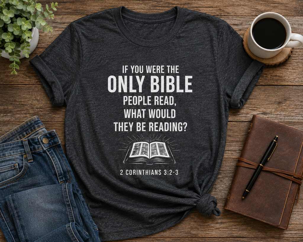 If you were the only Bible - W | Christian T-Shirt | 2 Corinthians 3:2-3