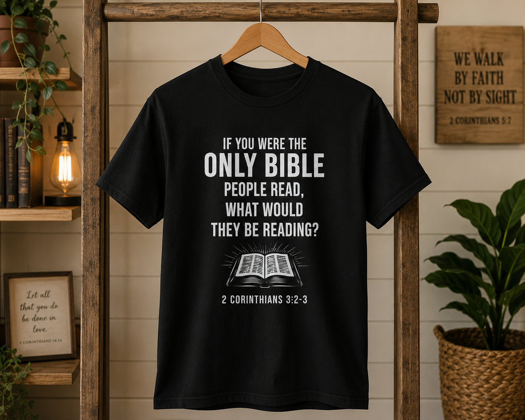 If you were the only Bible - W | Christian T-Shirt | 2 Corinthians 3:2-3