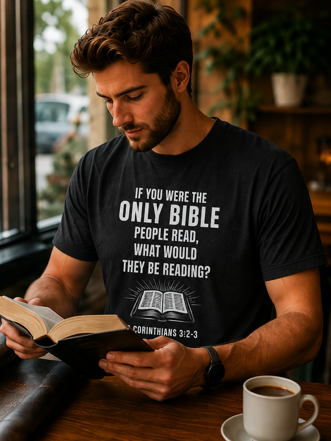 If you were the only Bible - W | Christian T-Shirt | 2 Corinthians 3:2-3