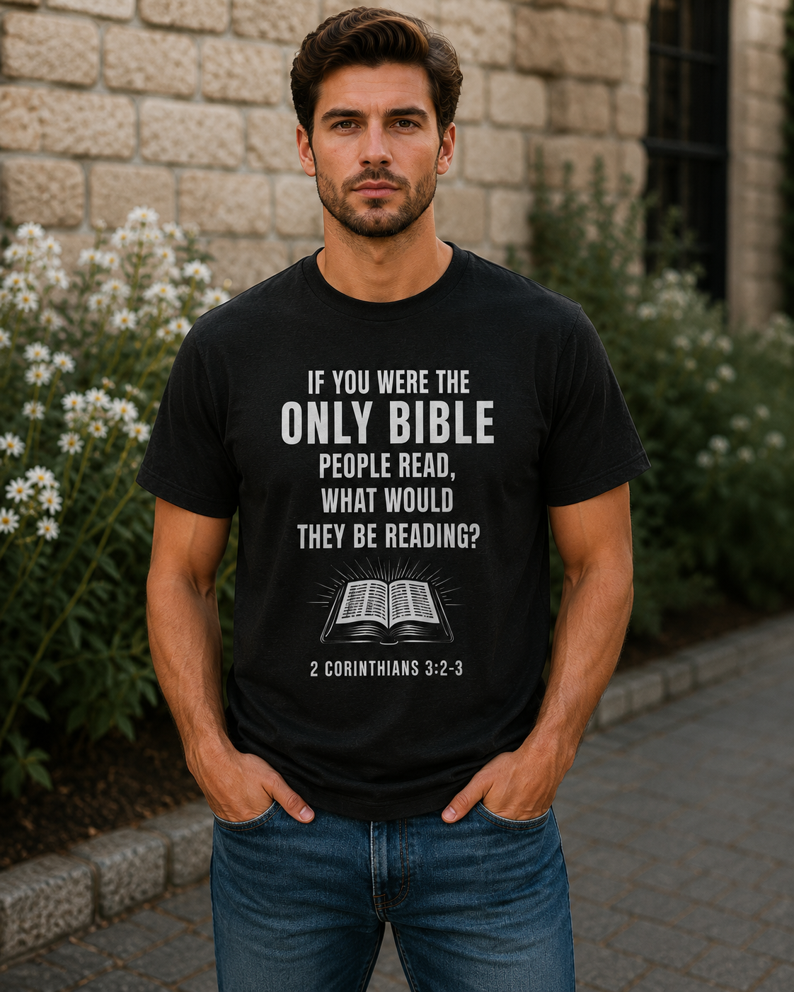 If you were the only Bible - W | Christian T-Shirt | 2 Corinthians 3:2-3