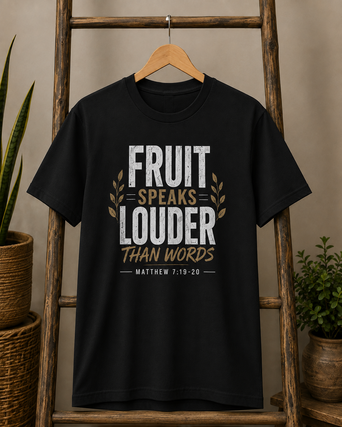 Fruit Speaks Louder Than Words | Christian T-Shirt | Matthew 7:19-20