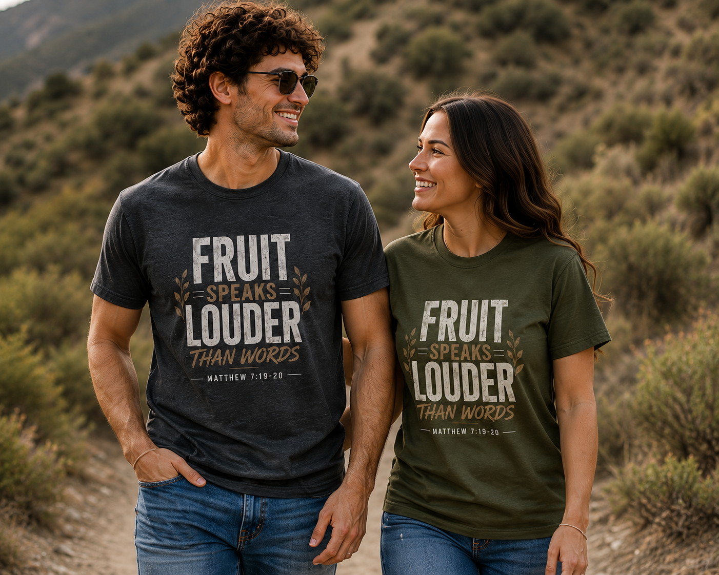 Fruit Speaks Louder Than Words | Christian T-Shirt | Matthew 7:19-20