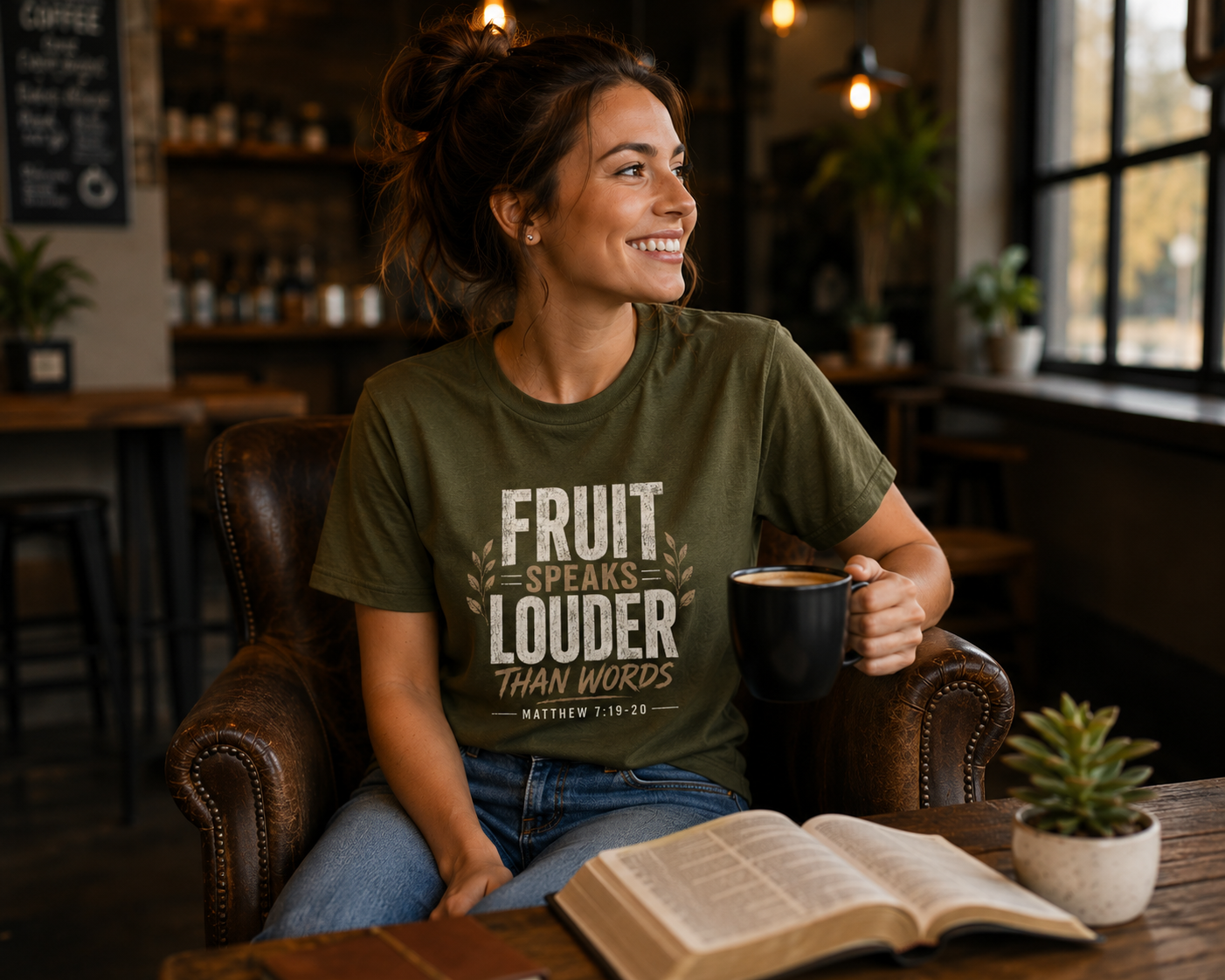 Fruit Speaks Louder Than Words | Christian T-Shirt | Matthew 7:19-20