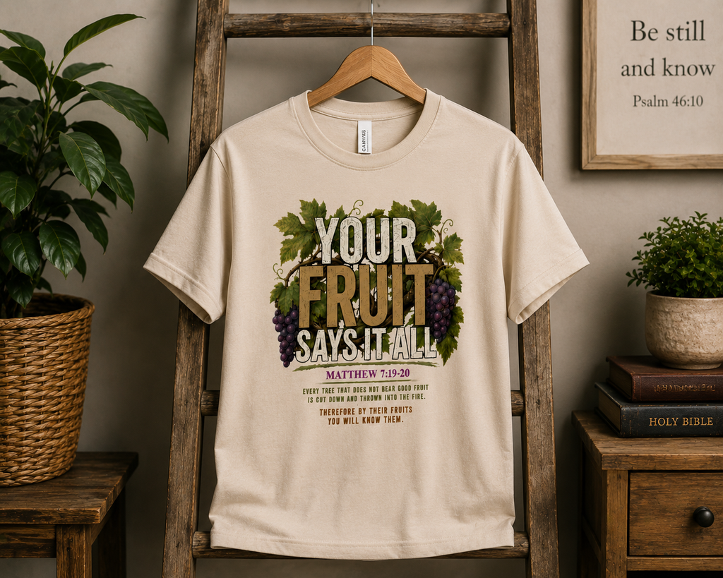 Your Fruit Says It All | Christian T-Shirt | Matthew 7:19-20