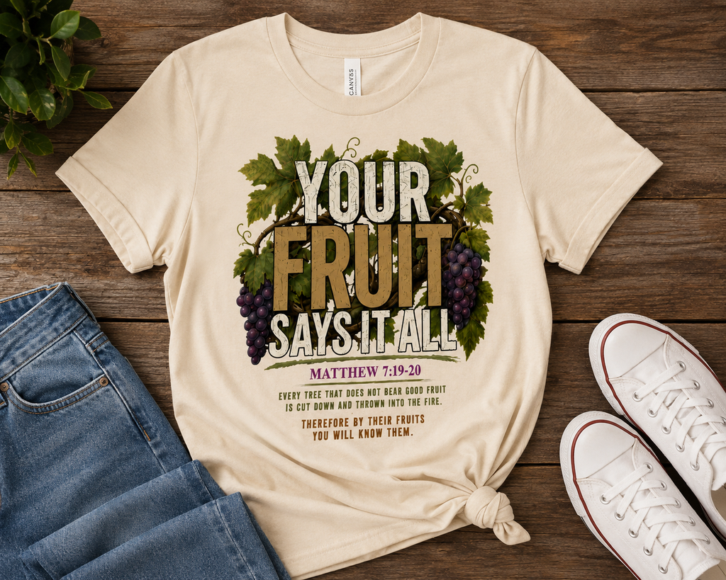 Your Fruit Says It All | Christian T-Shirt | Matthew 7:19-20