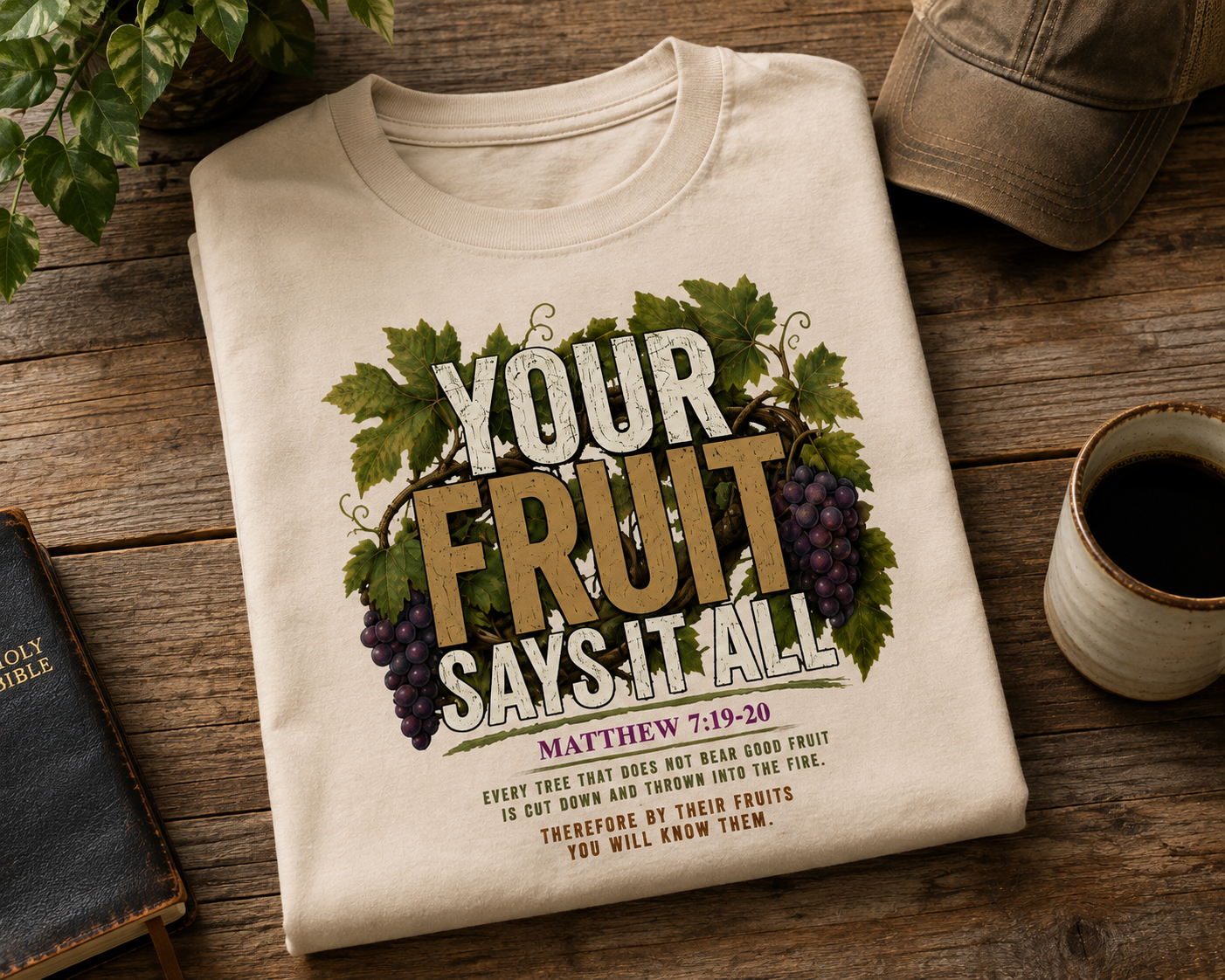 Your Fruit Says It All | Christian T-Shirt | Matthew 7:19-20
