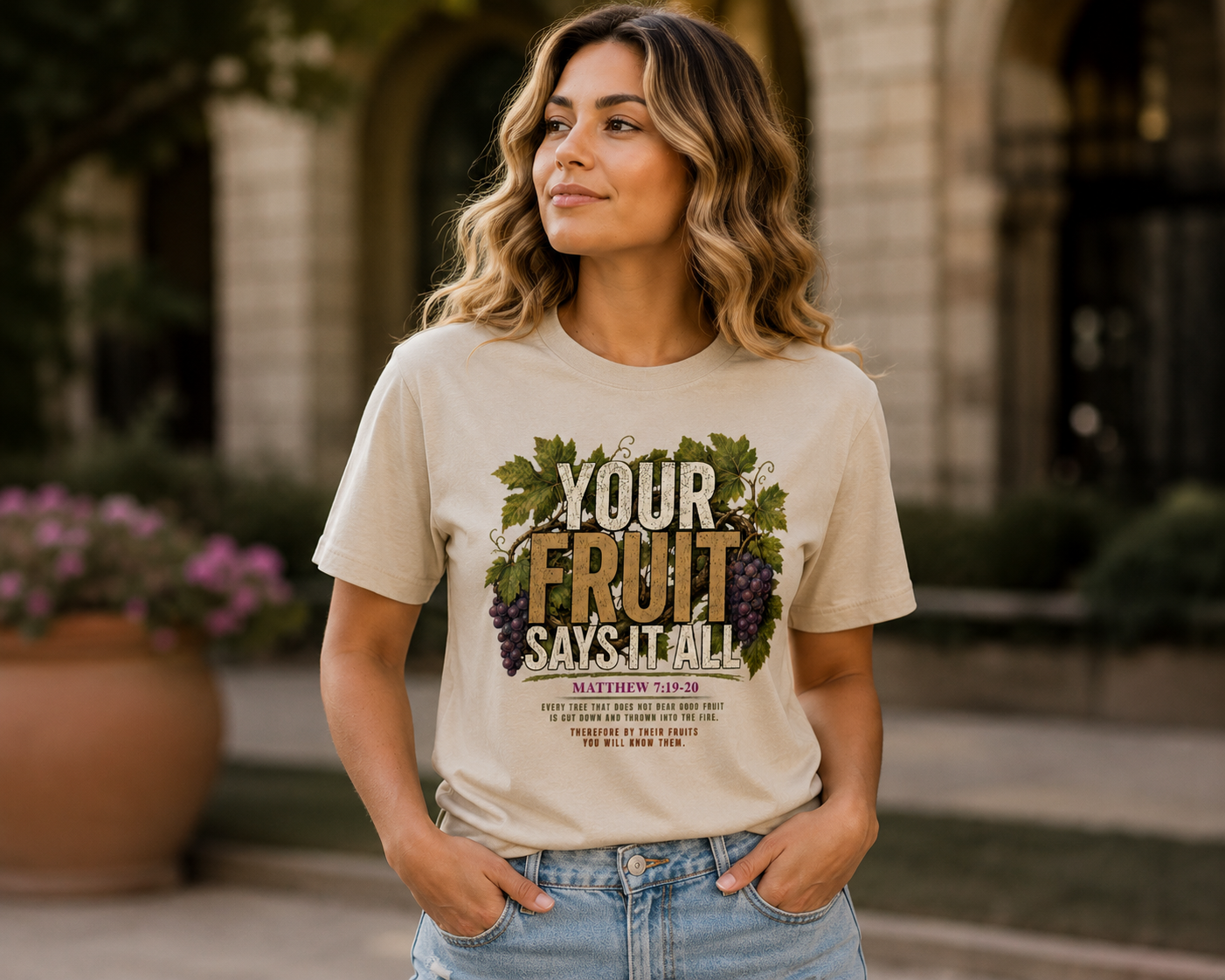 Your Fruit Says It All | Christian T-Shirt | Matthew 7:19-20