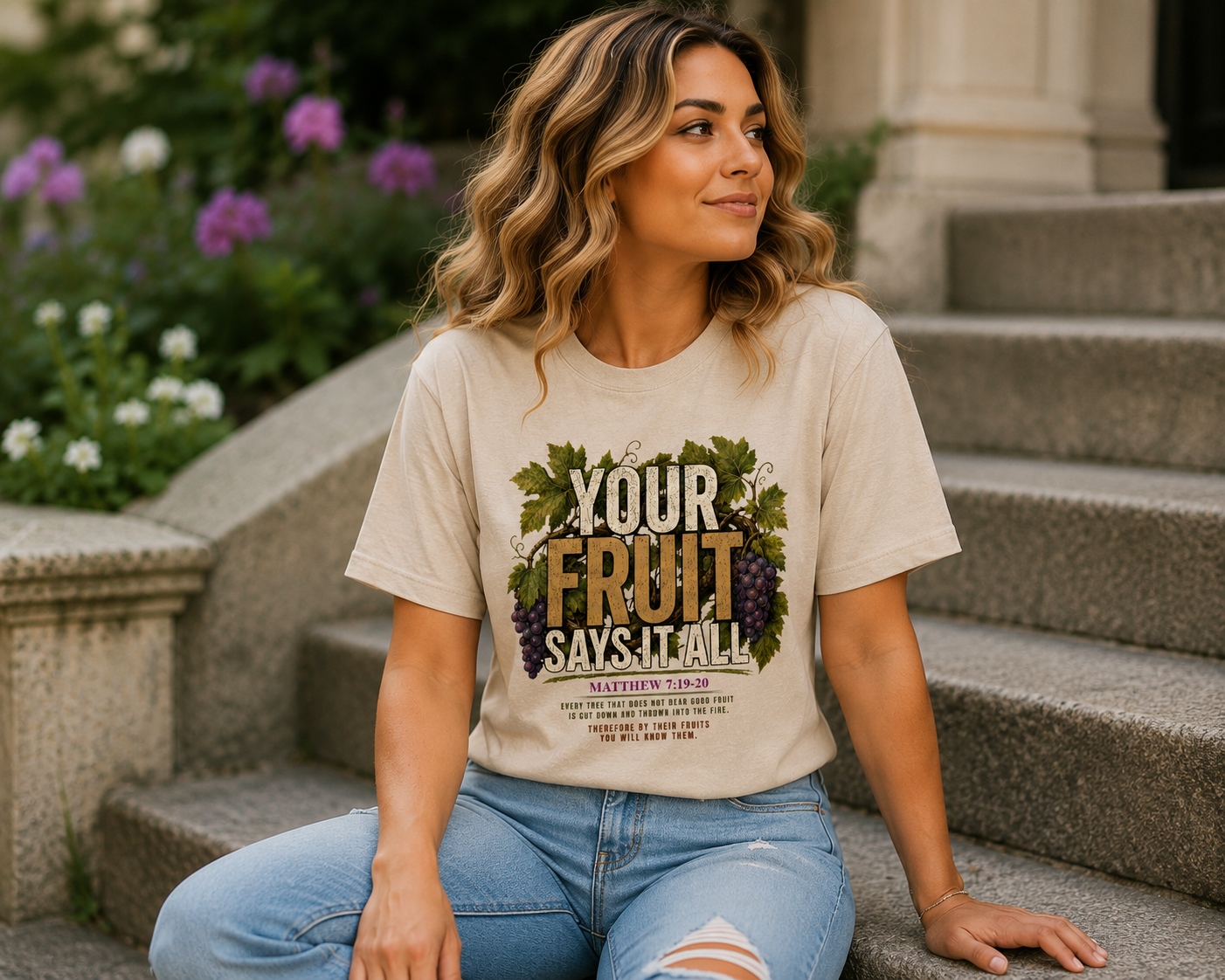 Your Fruit Says It All | Christian T-Shirt | Matthew 7:19-20