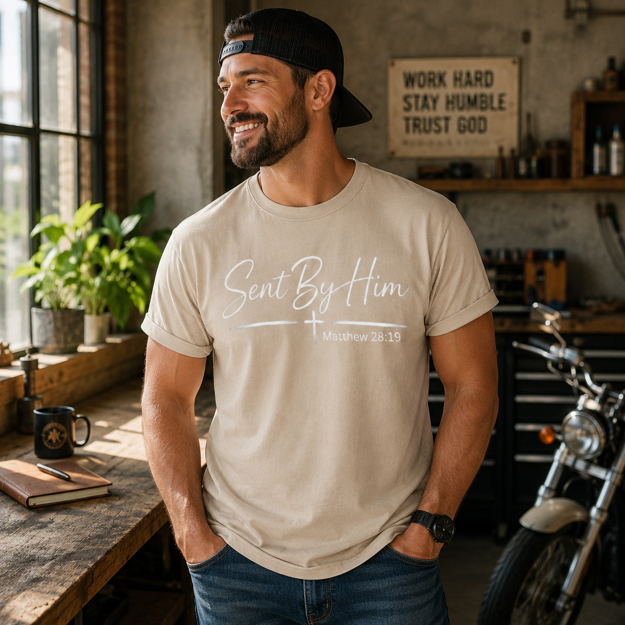 Sent By Him | Christian T-Shirt - W | Matthew 28:19