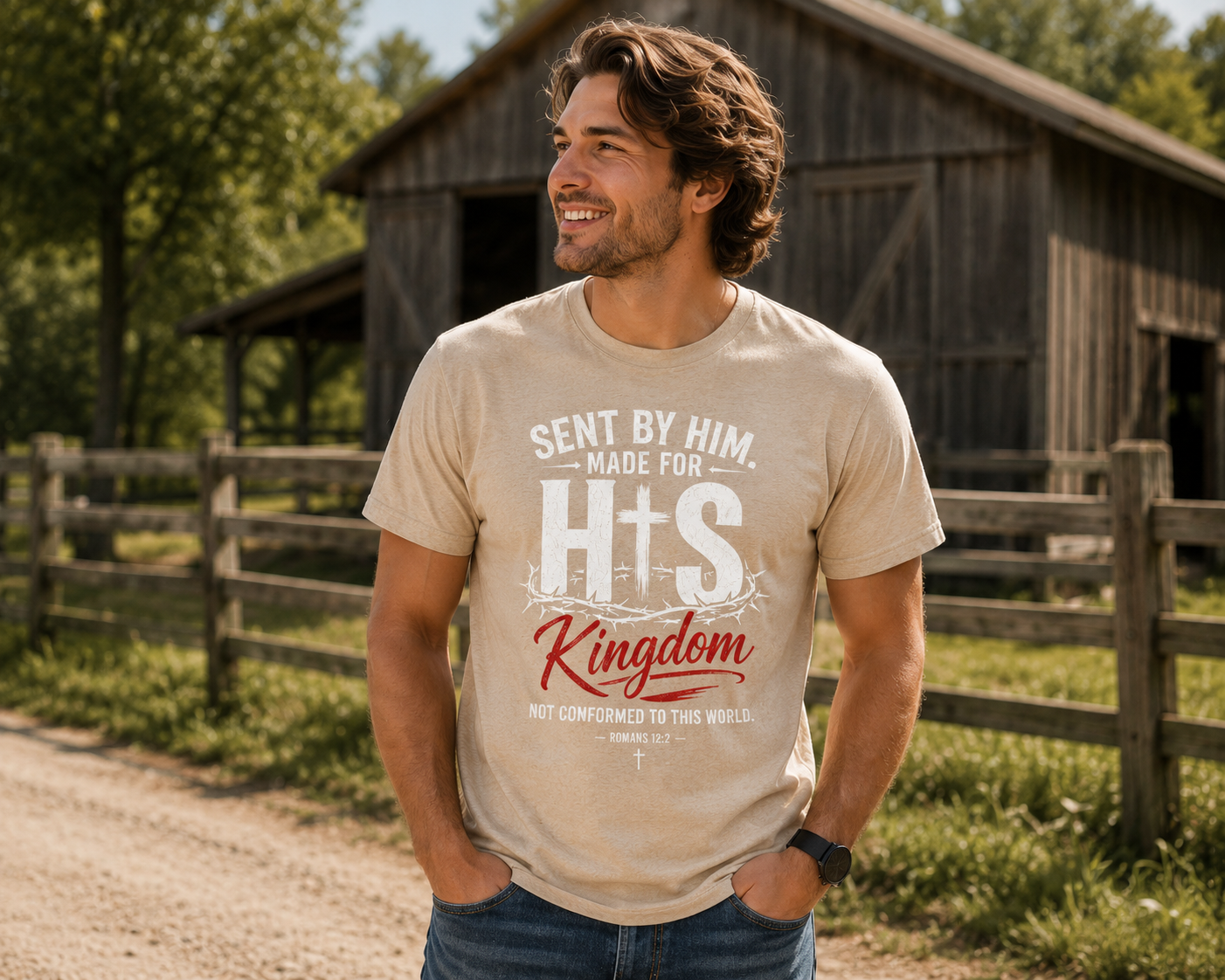 Made for His Kingdom | Christian T-Shirt - W | Romans 12:2